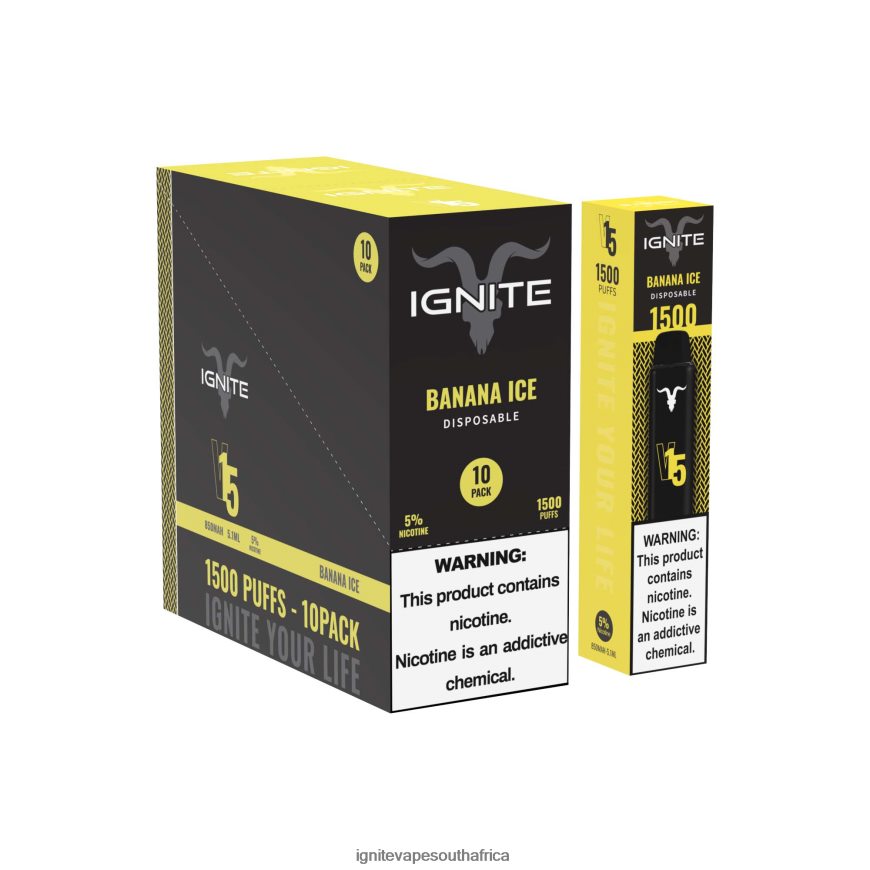 IGNITE Vape South Africa - IGNITE V15 Vape Pen 10-Pack 6L6BR211 Banana Ice