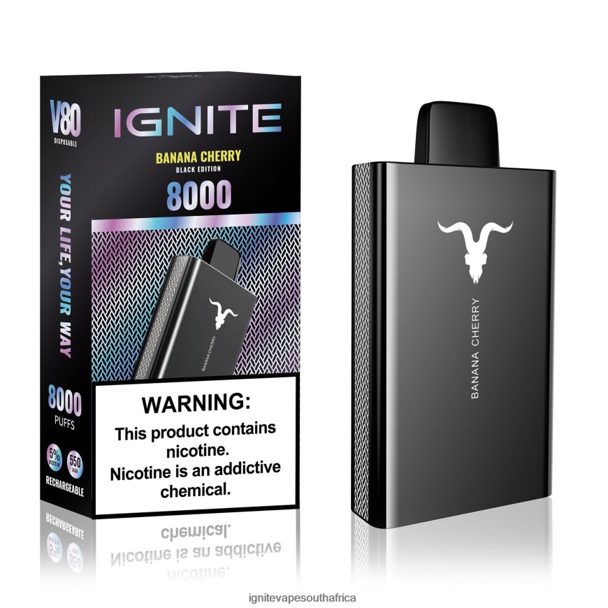 IGNITE Vape Price - IGNITE V80 Vape Pen 6L6BR25 Banana Cherry