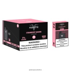 IGNITE Vape Shop - IGNITE V60 Vape Pen 10-Pack 6L6BR227 Strawberry Banana