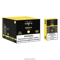 IGNITE Vape South Africa - IGNITE V60 Vape Pen 10-Pack 6L6BR21 Banana Ice
